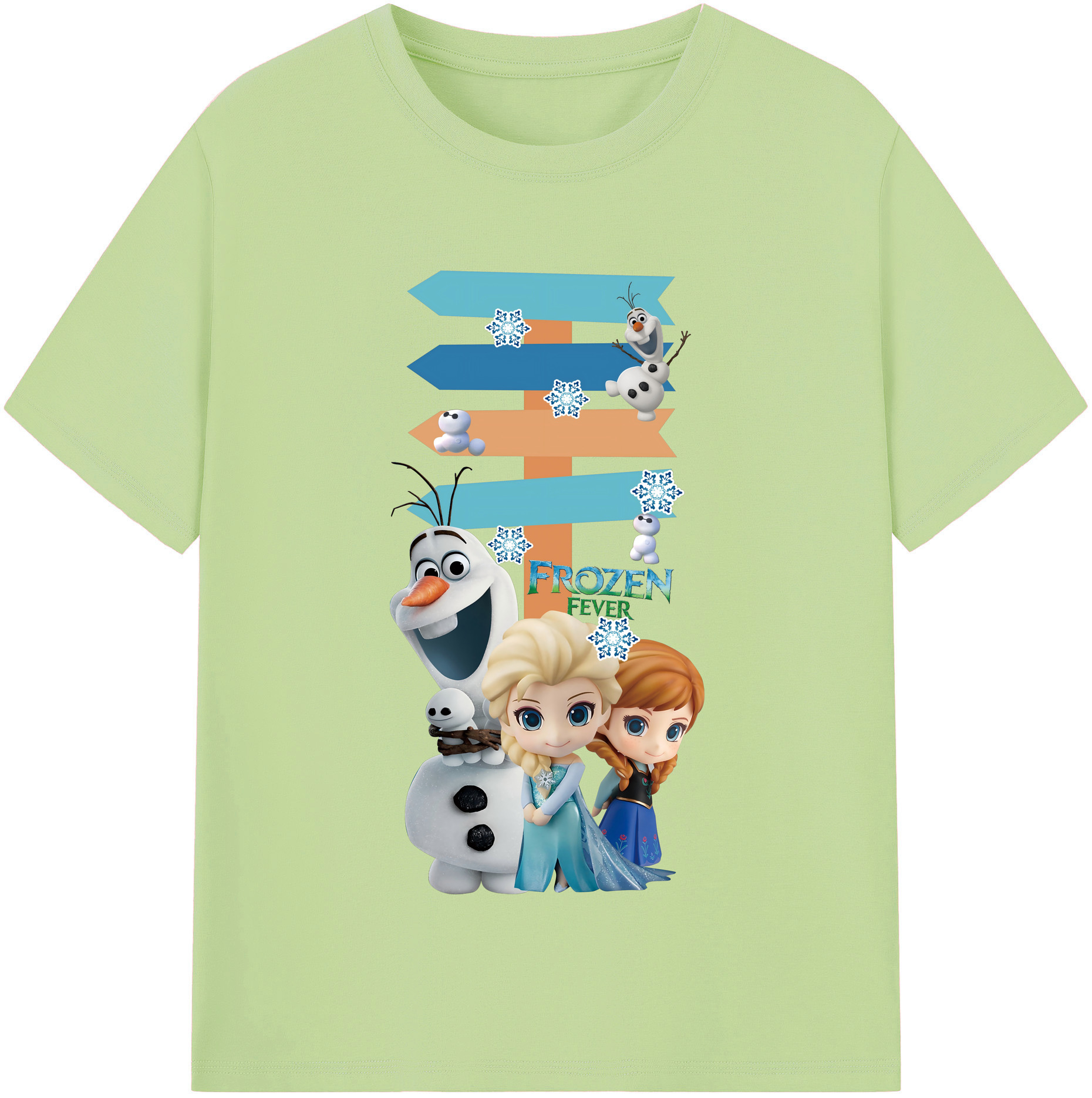 （画像用） アナと雪の女王 アンナ エルサ Frozen Anna Elsa 綿100％半袖Tシャツ（フロントプリント）